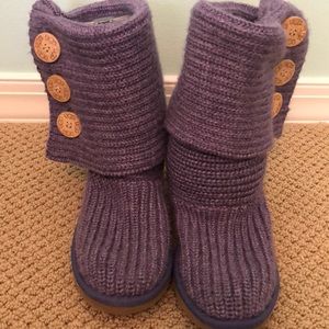Ugg knit crochet purple boots